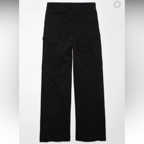 AE Dreamy Drape Woven Super High-Waisted Baggy Wide-Leg Pant - Black NWT - Picture 4 of 14